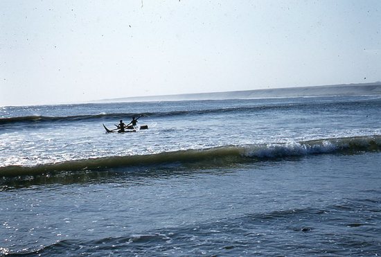 Hearst Museum object titled Color slide, accession number 25-29134, described as Caballitos del Mar. Man on small boat
