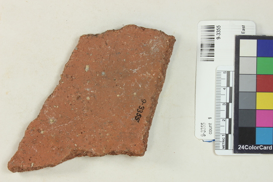 Hearst Museum object titled Potsherd, accession number 9-3355, described as Potsherd, body, “rope” decoration