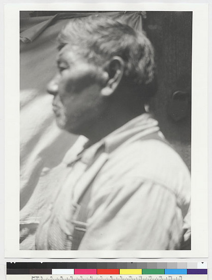 Hearst Museum object titled Black-and-white negative, accession number 15-8636, described as Profile of Tom Bell