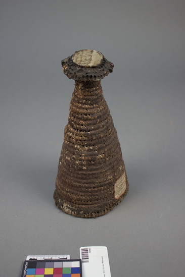 Hearst Museum object titled Headdress, accession number 11-957, described as Conical Basketry head dress.