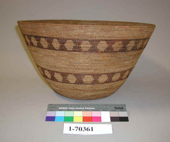 Hearst Museum object titled Bowl basket, accession number 1-70361, described as Coiled, bowl shape.