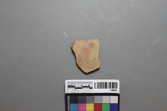 Hearst Museum object titled Potsherd, accession number 1-66451, described as Tumco Red on Buff.