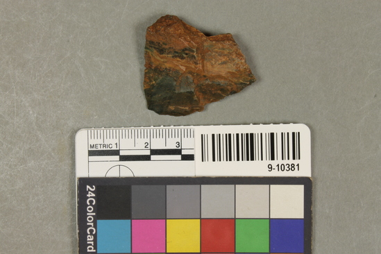 Hearst Museum object titled Flake, accession number 9-10381, described as Distal Hinged Flake Fragment