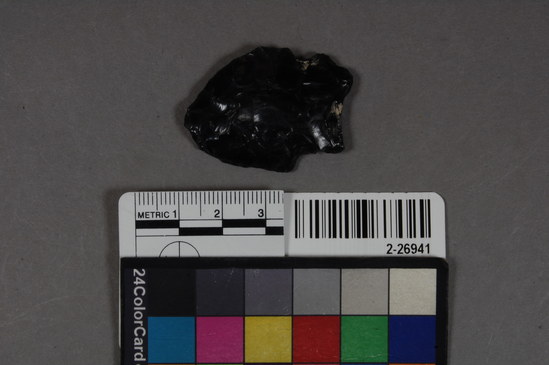 Hearst Museum object titled Obsidian projectile point, accession number 2-26941, described as Obsidian projectile point