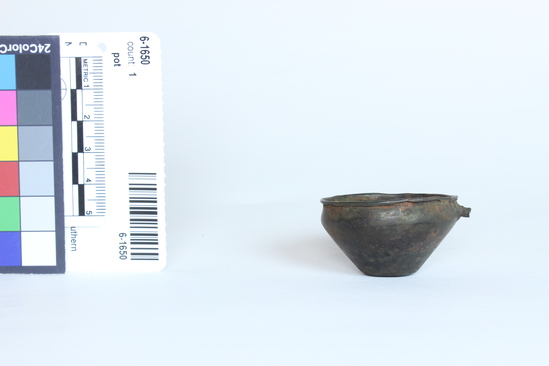 Hearst Museum object 8 of 12 titled Model basin, accession number 6-1650, described as Copper model basin/ewer with spout