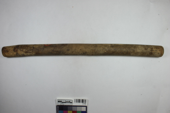 Hearst Museum object titled Stick, accession number 2-3799, described as stick with hole drilled in either end.