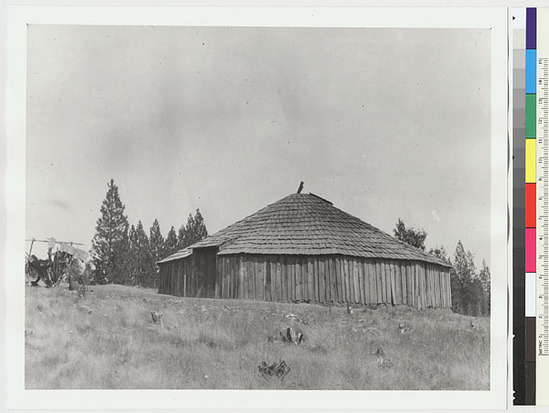 Hearst Museum object titled Black-and-white negative, accession number 15-2753, described as Dance house at Railroad Flat