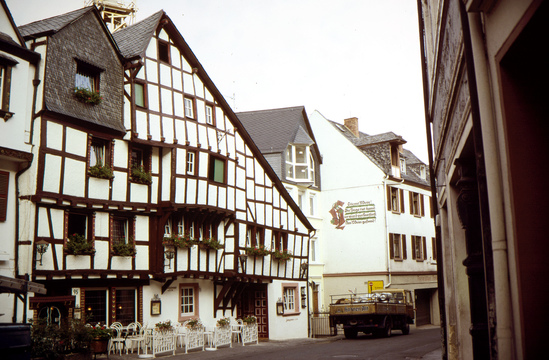 Hearst Museum object titled Color slide, accession number 25-21684, described as 35mm color transparency slide: Street town.