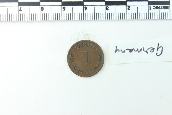 Hearst Museum object titled Coin, accession number 7-6229, no description available.