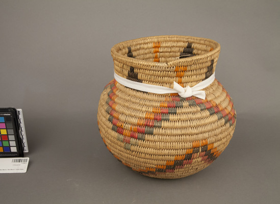 Hearst Museum object 2 of 2 titled Basket, accession number 2-18273, described as Coiled, globular olla.