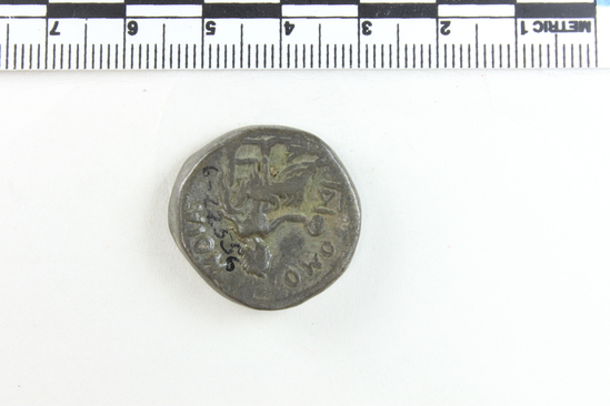 Hearst Museum object 4 of 6 titled Coin: billon tetradrachm, accession number 6-22556, described as Head of Nero, r., laureate