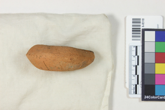 Hearst Museum object 7 of 8 titled Oil lamp, accession number 6-8318, described as Pottery lamp, classic type.