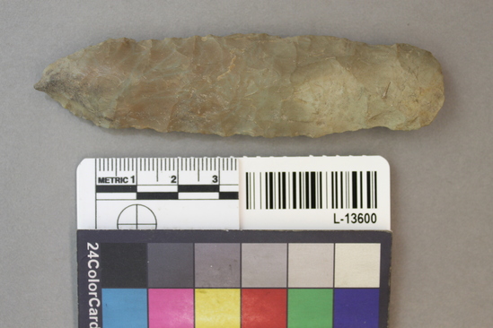 Hearst Museum object titled Spearhead, accession number L-13600, described as chert spearhead