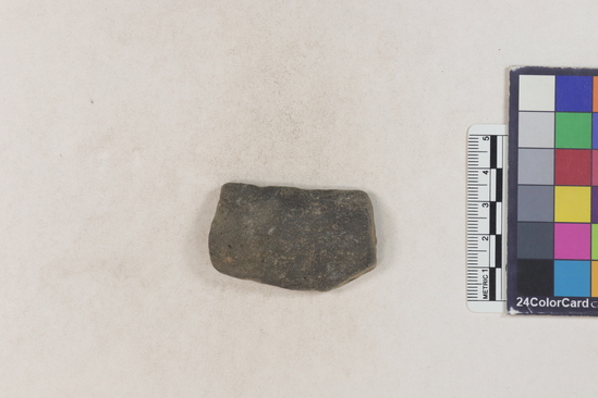 Hearst Museum object 2 of 2 titled Potsherd, accession number 16-8143, described as Potsherd; body knob formed by pushing out from inside. Numbers  8111 to 8194 are sherds picked up on beach at low tide. Section of Manta on Beach currently inhabited.