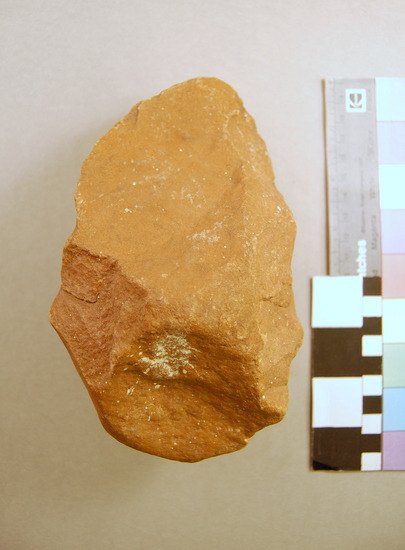 Hearst Museum object 2 of 3 titled Handaxe, accession number 9-9830, described as Handaxe