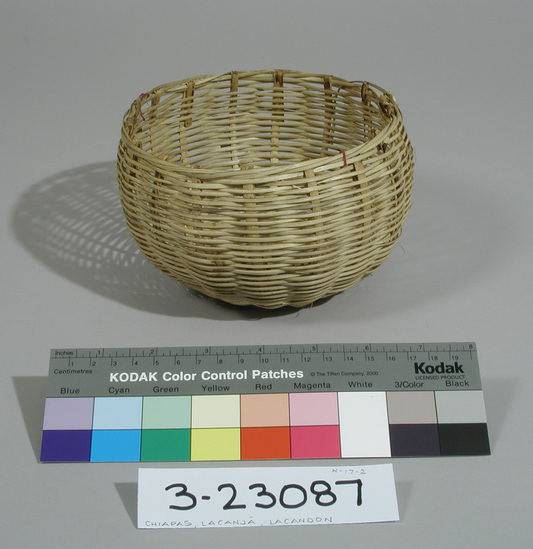 Hearst Museum object titled Basket, accession number 3-23087, described as Basket; split vines; wicker woven