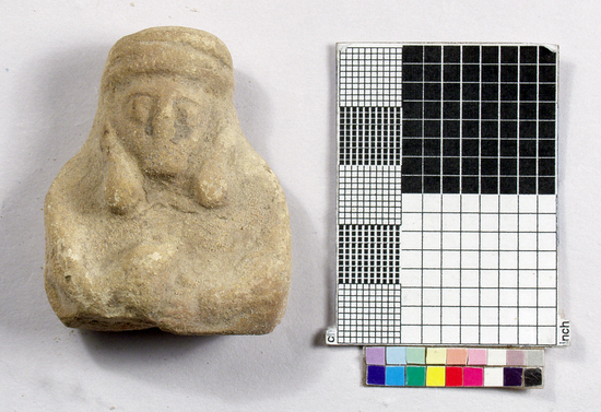 Hearst Museum object titled Figurine, accession number 9-735, described as Bust of woman, Ishtar.