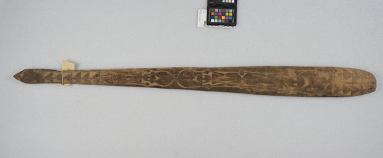 Hearst Museum object titled Wand, accession number 11-321, described as Carved wooden wand.