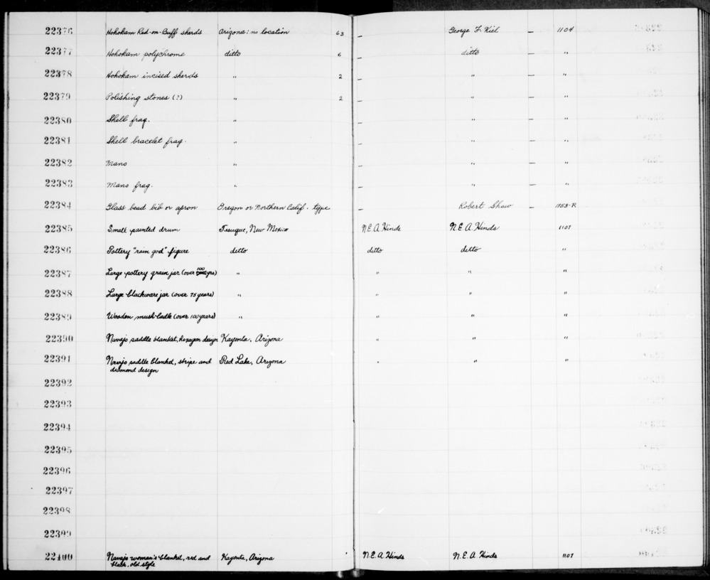 Documentation associated with Hearst Museum object titled Saddle blanket, accession number 2-22390, described as Saddle blanket, hexagon design; 7-unit diamond twill in black, tan and white.