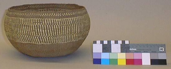 Hearst Museum object titled Bowl basket, accession number 1-71479, described as Twined, bowl shape.