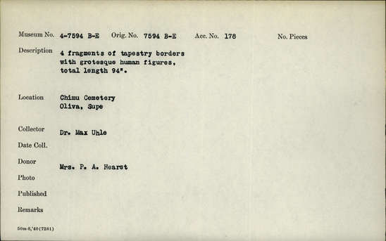 Documentation associated with Hearst Museum object titled Borders (12): tap.: fragments, accession number 4-7594e, no description available.