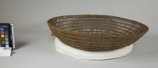 Hearst Museum object 2 of 2 titled Basket, accession number 1-24065, described as Openwork twined basket.