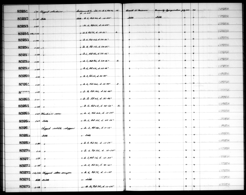 Documentation associated with Hearst Museum object titled Lithic, accession number 1-83253, described as Chipped