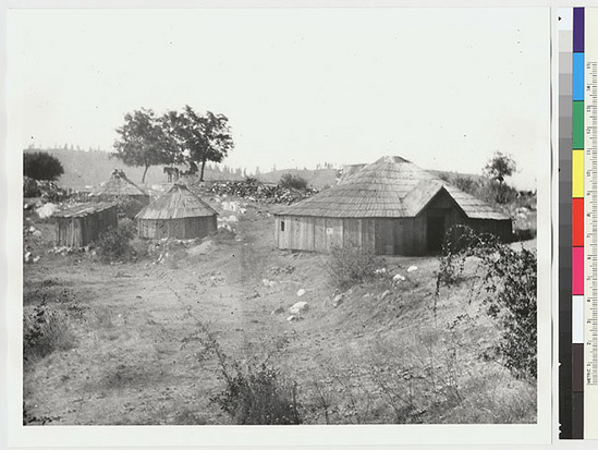 Hearst Museum object titled Black-and-white negative, accession number 15-2747, described as A general veiw of the western part of the Murphy's Rancheria