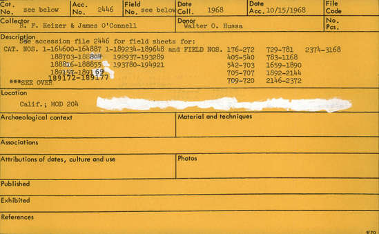 Documentation associated with Hearst Museum object titled Bead, accession number 1-194189, described as bone bead, 3.0cm