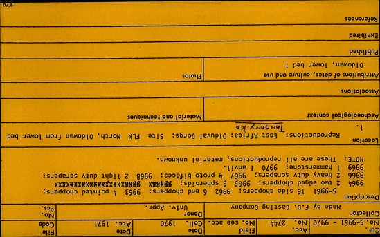 Documentation associated with Hearst Museum object titled Scrapers, accession number 5-9968, described as Light duty scrapers