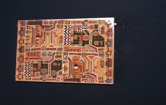 Hearst Museum object titled Color slide, accession number 25-29177, described as Andean art exhibit piece at Museum of Modern Art