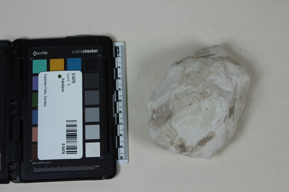 Hearst Museum object 2 of 2 titled Handaxe, accession number 5-5476, described as Quartzite hand axe; L. 10.5 cm