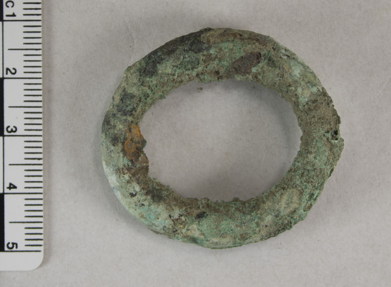 Hearst Museum object titled Ring, accession number 8-1123, described as Thick bronze ring.