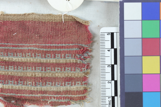 Hearst Museum object titled Textile fragments, accession number 4-2595i, described as Fragments of cloth, striped sections.