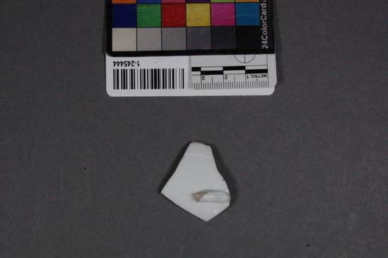 Hearst Museum object titled Ceramic fragment, accession number 1-245444, described as Ceramic cup handle; body; porcelain