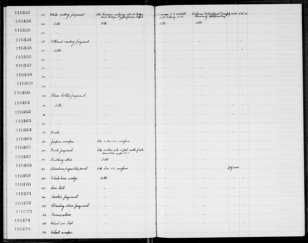 Documentation associated with Hearst Museum object titled Worked stone, accession number 1-116474, described as Chert core