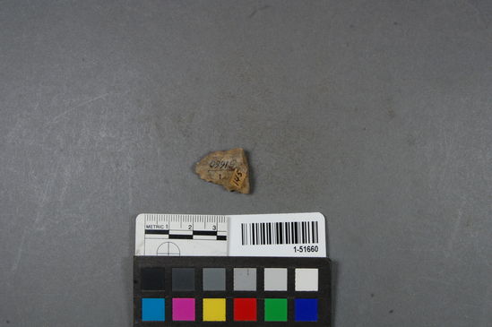 Hearst Museum object titled Projectile point, accession number 1-51660, described as Arrow point fragment, Franciscan Chert.