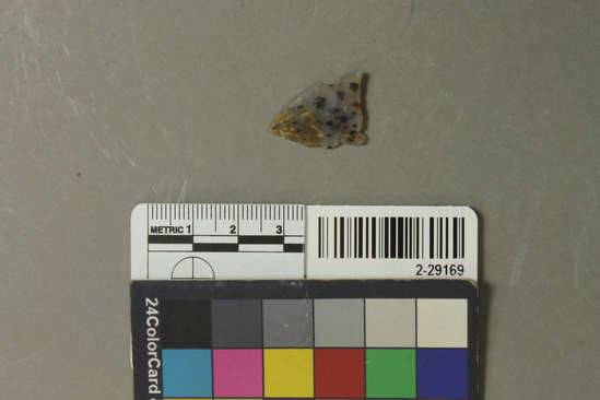 Hearst Museum object titled Projectile point, accession number 2-29169, described as Arrowpoint, Moss agate