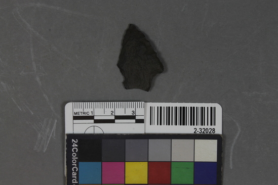 Hearst Museum object titled Point fragment, accession number 2-32028, described as Basalt.