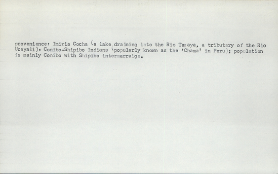 Documentation associated with Hearst Museum object titled Bowl for drinking banana beer, accession number 16-9486, described as Resin glazed pottery bowl for drinking banana beer. Neckless pottery jar with rounded shoulder. Incurved toward base; straight upper wall; slipped exterior; red and dark brown geometric designs on white; slightly concave base. Rim diameter 16.5 cm, height 10 cm. Shipibo, Peru.