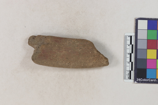 Hearst Museum object 101 of 160 titled Potsherd, accession number 16-8191, described as Potsherd: rims Section of Manta on beach currently inhabited. Numbers  8111 to 8194 are sherds picked up on beach at low tide.