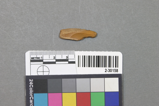 Hearst Museum object titled Microlith, accession number 2-30158, described as Microlith; yellow chert