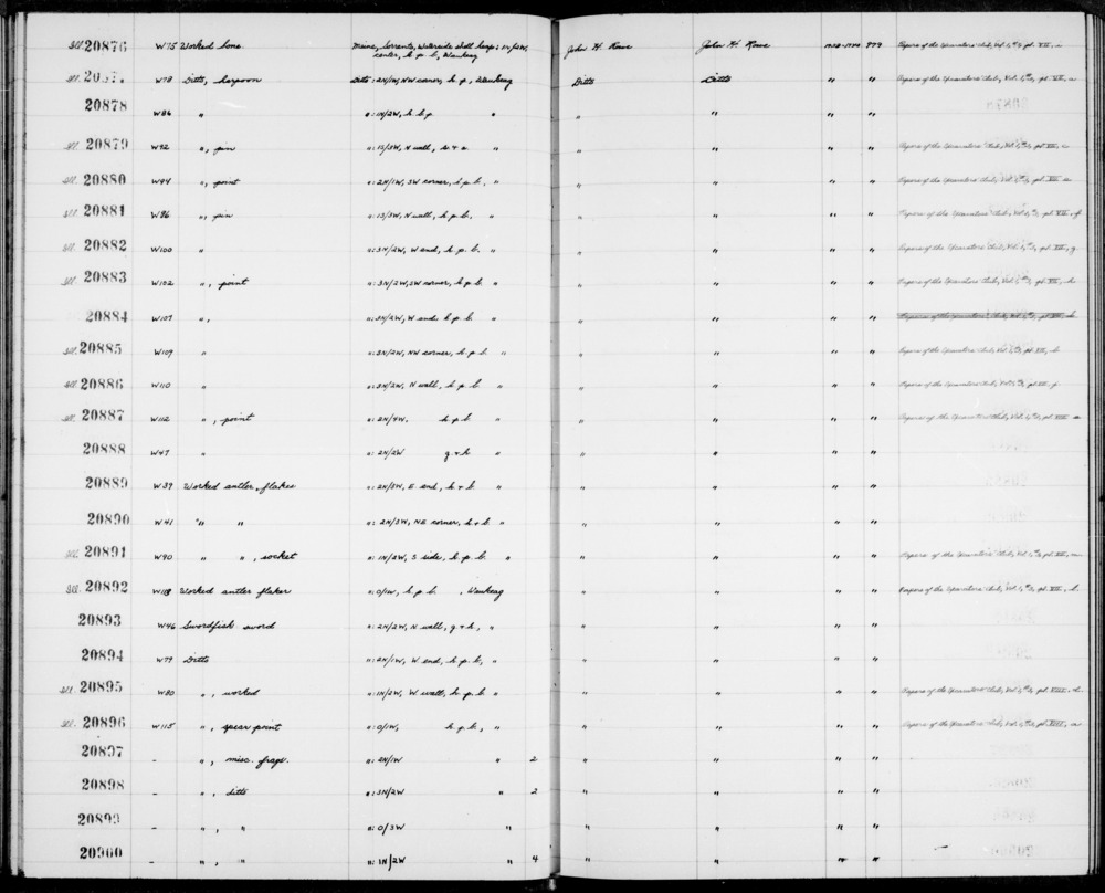 Documentation associated with Hearst Museum object titled Faunal remains, accession number 2-20878, described as Worked bone