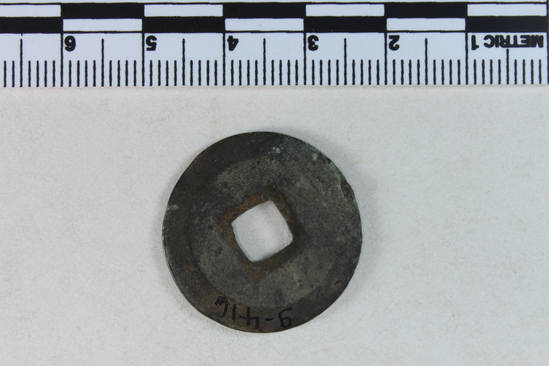 Hearst Museum object 4 of 4 titled Coin, accession number 9-416, described as Coin; Genpo Tsuho, 1077