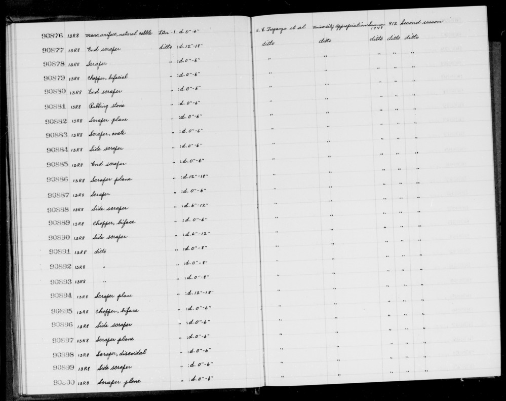 Documentation associated with Hearst Museum object titled Scraper, accession number 1-90883, described as Ovate.