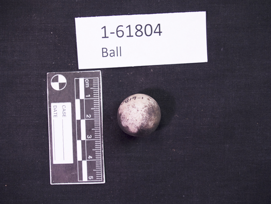 Hearst Museum object titled Ball, accession number 1-61804, described as Small stone ball.