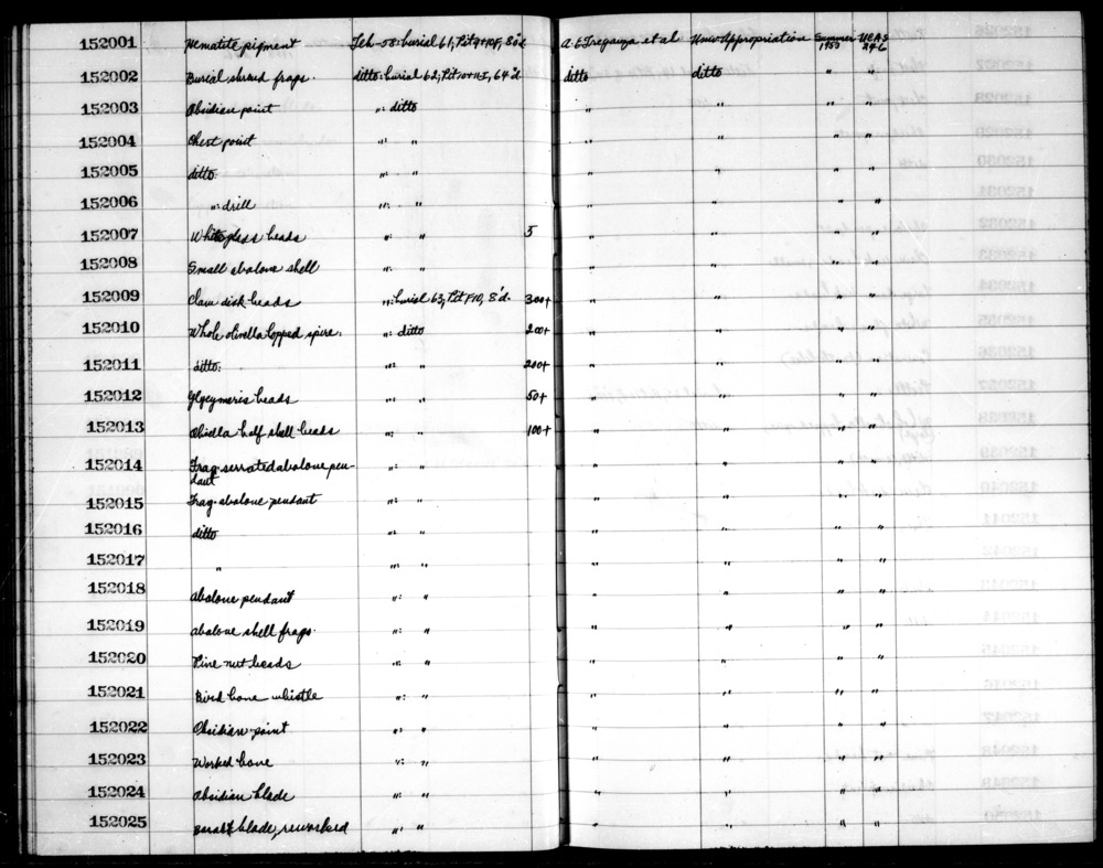 Documentation associated with Hearst Museum object titled Worked bone, accession number 1-152023, described as Worked.