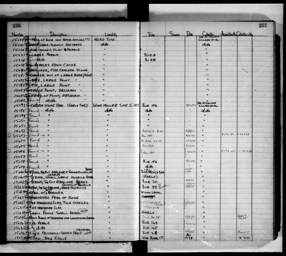 Documentation associated with Hearst Museum object titled Worked stone, accession number L-15038, described as Large.