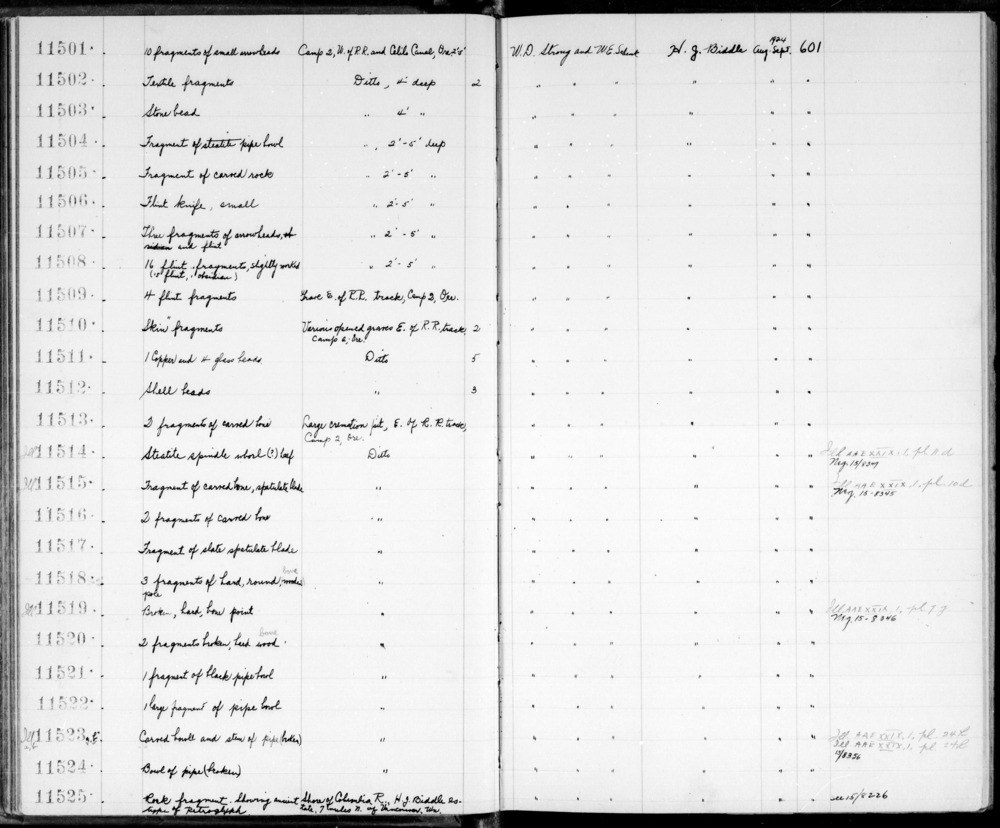 Documentation associated with Hearst Museum object titled Arrowhead fragments, accession number 2-11501, described as Small arrowhead fragments.