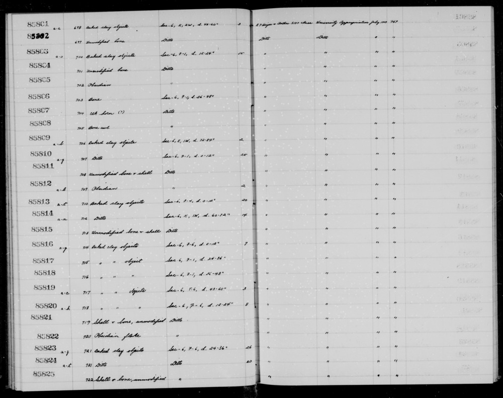 Documentation associated with Hearst Museum object titled Lithic, accession number 1-85805, described as Obsidian